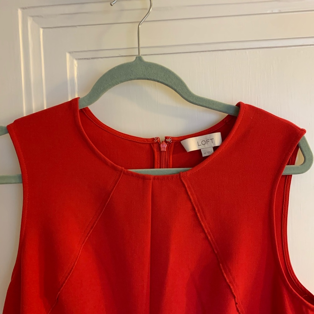 LOFT coral red shirt dress